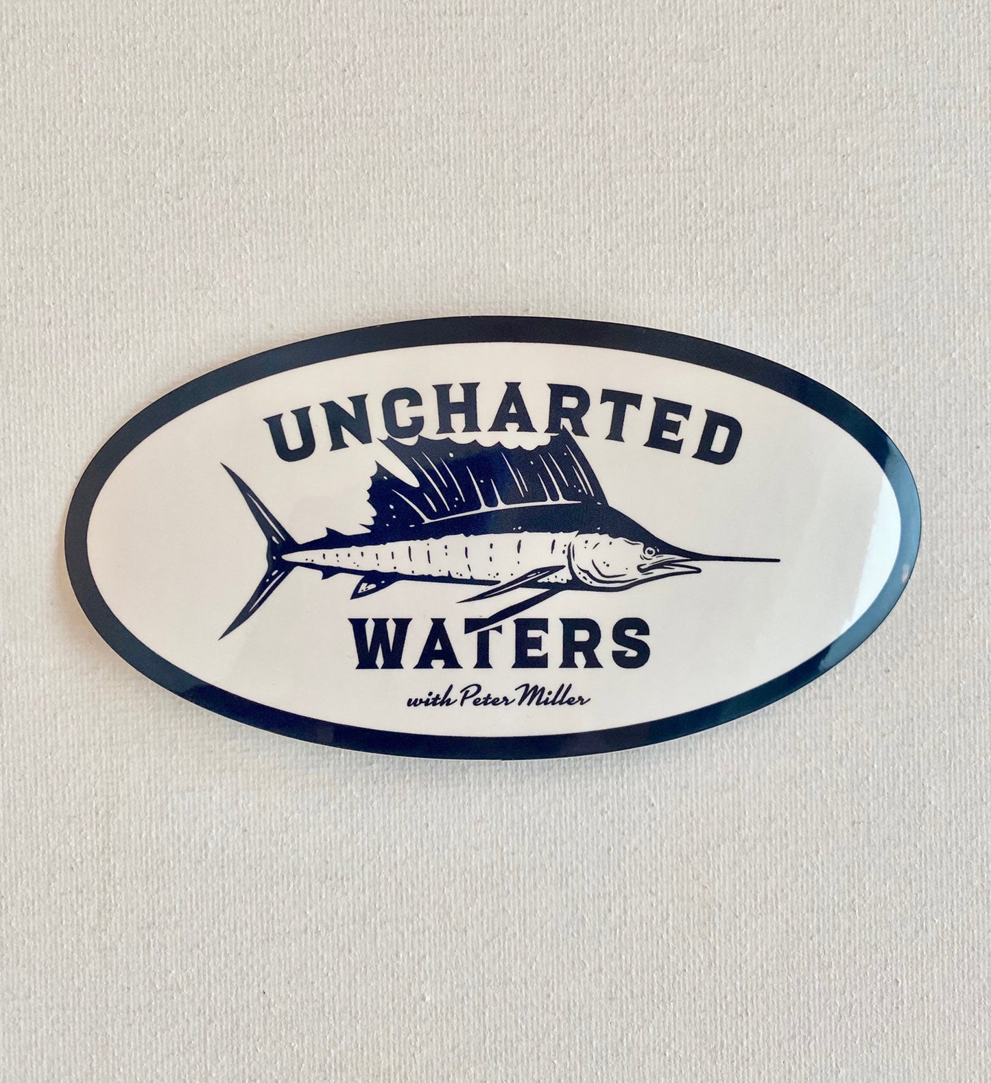 Uncharted Waters Oval Leather Patch White Trucker Cap - Snapback
